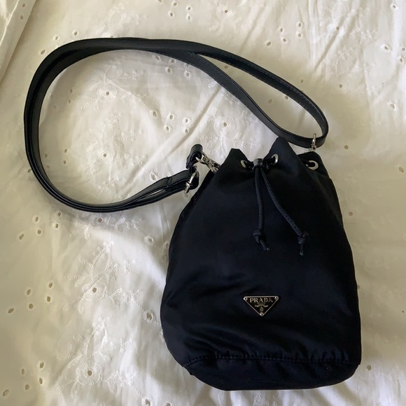 Prada Logos Vela Nylon Mini Drawstring Bag Pouch - Picture 11 of 11